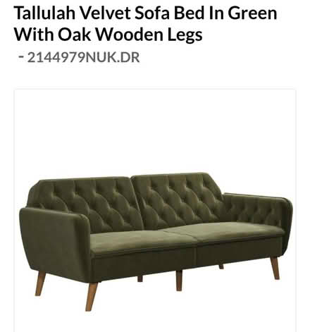 Photo of free Green Velvet Sofa Bed (Near Mooseheart 60510) #1