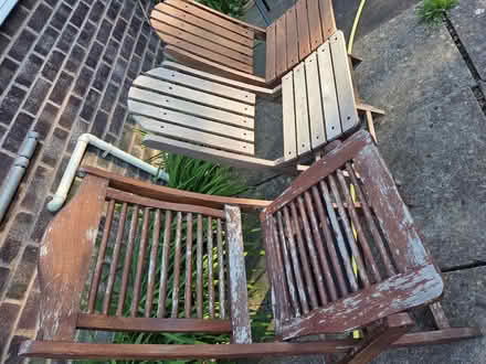 Photo of free Garden chairs wooden (Hucclecote GL3) #1