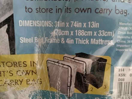 Photo of free Fold Out Metal Cot *No Mattress (East Village) #4