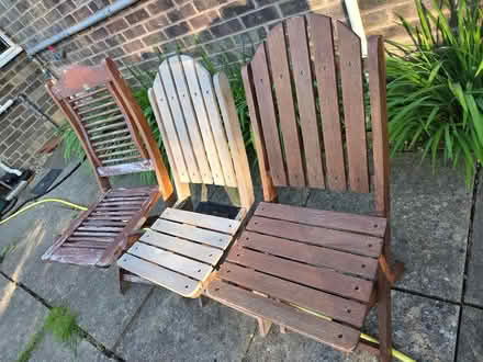 Photo of free Garden chairs wooden (Hucclecote GL3) #2