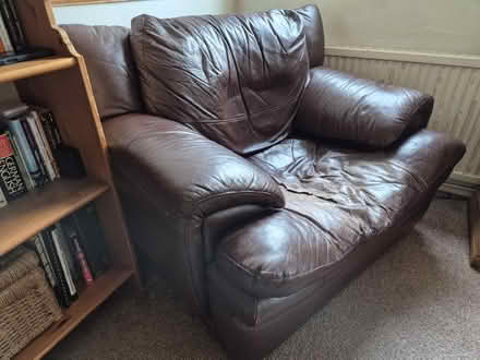 Photo of free Leather 3 seater sofa (Charlton OX12) #3