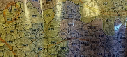 Photo of free postcode wall map of greater london (West Marina TN38) #1