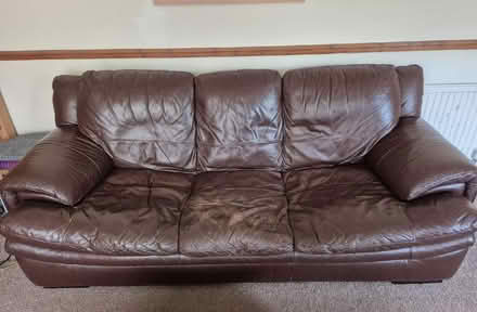 Photo of free Leather 3 seater sofa (Charlton OX12) #1