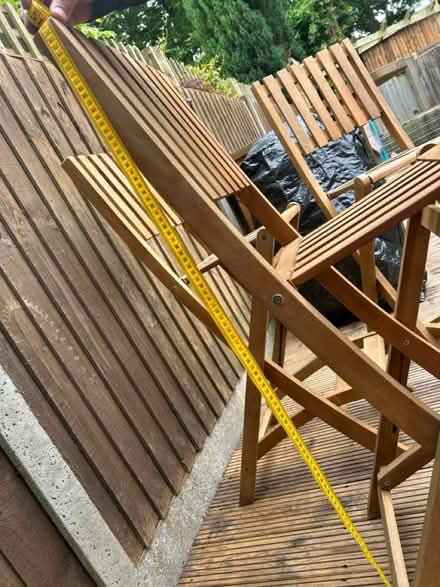 Photo of free 4x Folding wooden stools/bar stools (Bisley Woking GU24) #4