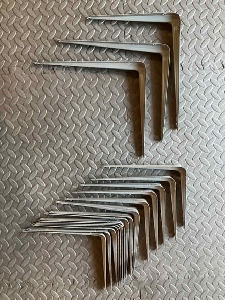Photo of free Metal shelf brackets grey: 3 larger and 15 smaller (Solihull B91) #1