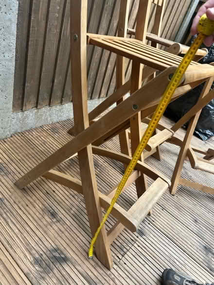 Photo of free 4x Folding wooden stools/bar stools (Bisley Woking GU24) #3