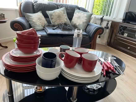 Photo of free Crockery, cutlery, water bottles (OL6 8PZ) #1