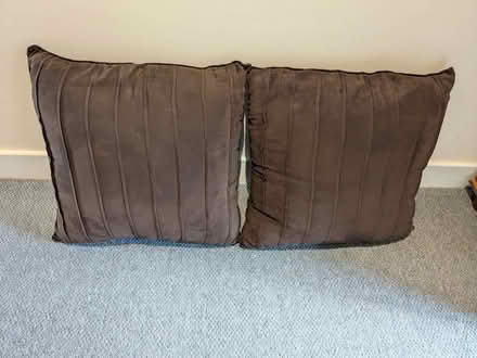 Photo of free 2 large brown cushions (Barnard's Green WR14) #1