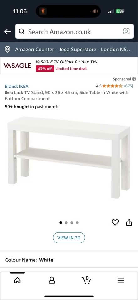 Photo of free Ikea lack TV table (N5 Highbury Barn) #2