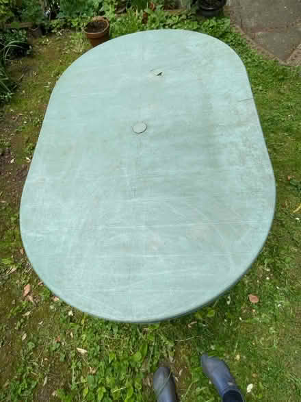 Photo of free Used plastic oval garden table (Crystal Palace SE19) #1