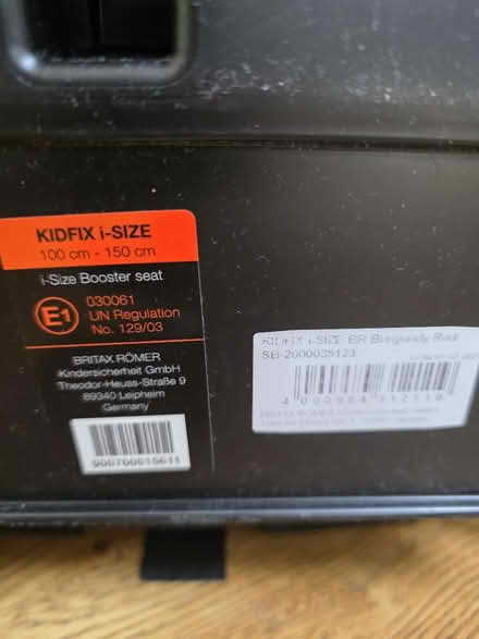 Photo of free Britax Romer i-size booster seat (M21, Chorlton) #2