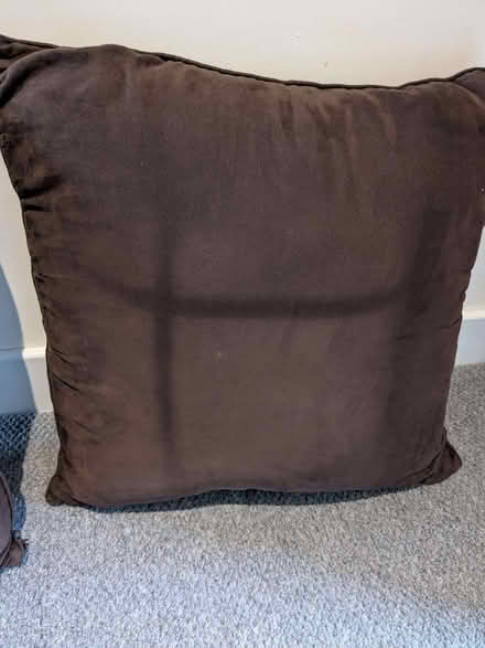 Photo of free 2 large brown cushions (Barnard's Green WR14) #2