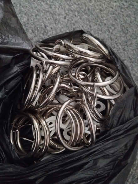 Photo of free Cream curtains, hooks and rings (SG12) #2