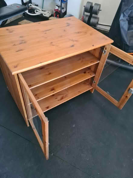 Photo of free Glass front solid wood cabinet (Thornliebank, G46) #2