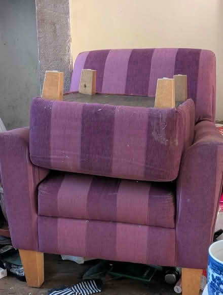 Photo of free Lounge chair and matching footstool (Freehold LA1) #1