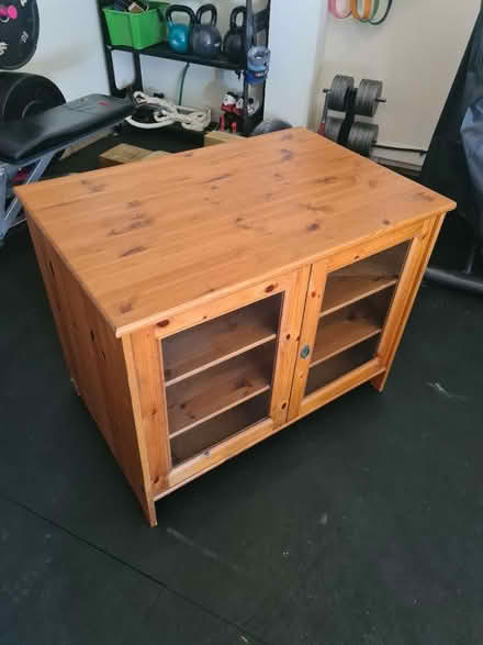 Photo of free Glass front solid wood cabinet (Thornliebank, G46) #1