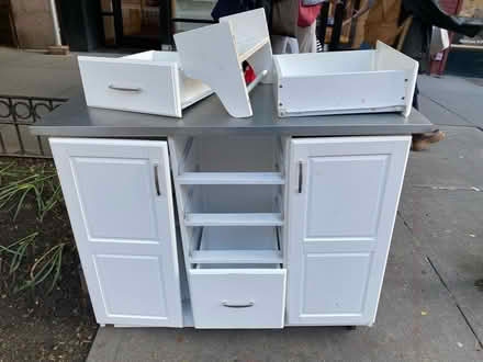 Photo of free CURB Rolling cabinet with metal top (Upper West Side 10023) #1