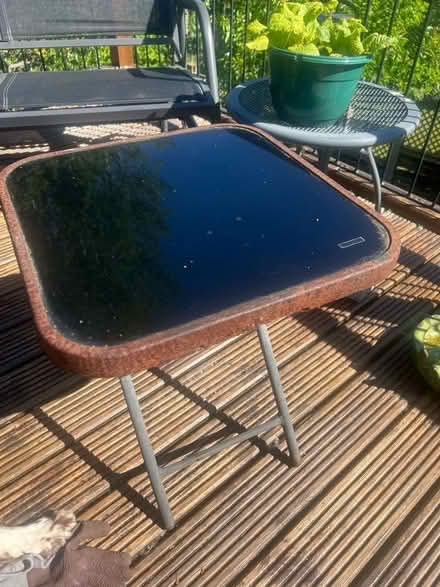 Photo of free glass topped patio side table (Hollins BL9) #1