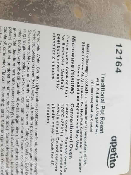 Photo of free Frozen microwaveable dinners (Hunt Club) #2