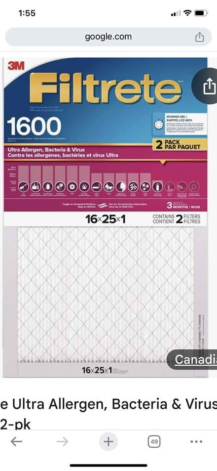 Photo of free 3M 16x25 furnace filters (3) (Nepean) #1