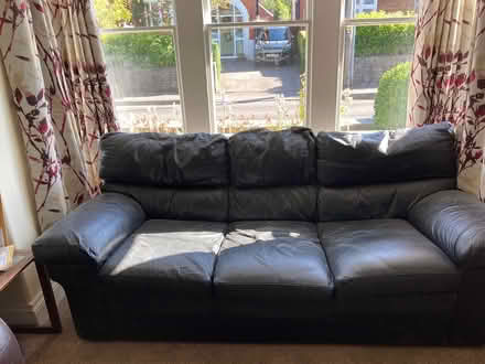 Photo of free 3 Seat Leather Sofa in Black (Street BA16) #2