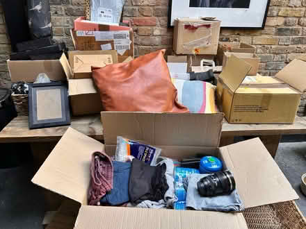 Photo of free Boxes, blankets, cushions. Misc (Colliers Wood) #1