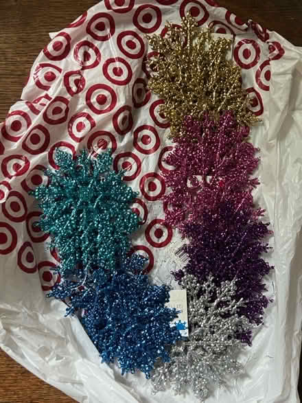 Photo of free 20-ish Glittery Snowflakes (5 blocks S of DGSHS) #1