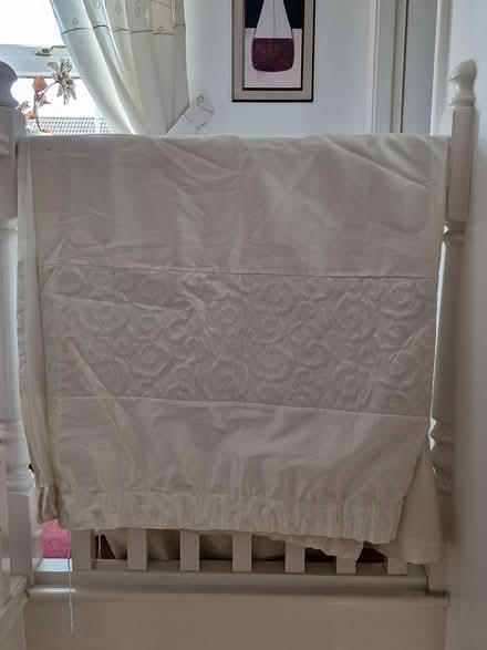 Photo of free Cream coloured silky curtains 66x72 (Rushden NN10) #1
