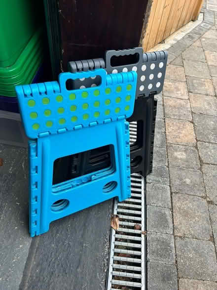 Photo of free 2 plastic foldable stools (Melbourn) #1