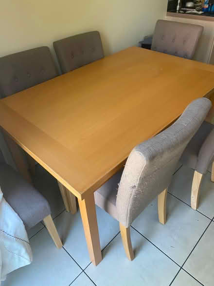 Photo of free wooden table and 6 chairs (Kingsway) #1