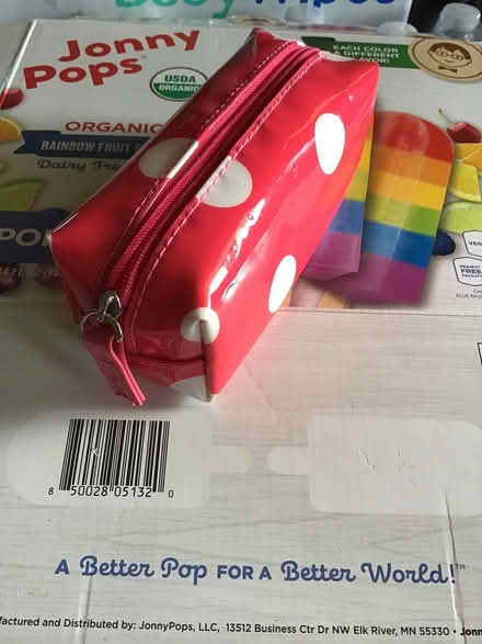 Photo of free Hot pink and white polka dot pouch (Hesperian Blvd) #1