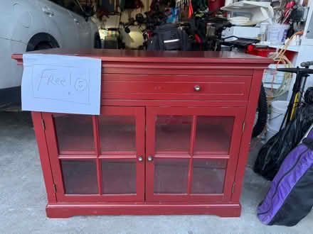 Photo of free Red glass fronted cabinet (Maple Valley, WA) #3