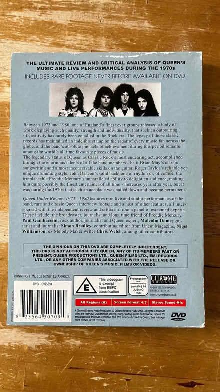 Photo of free DVD - 'Queen Under Review' (Goldhanger CM9) #2