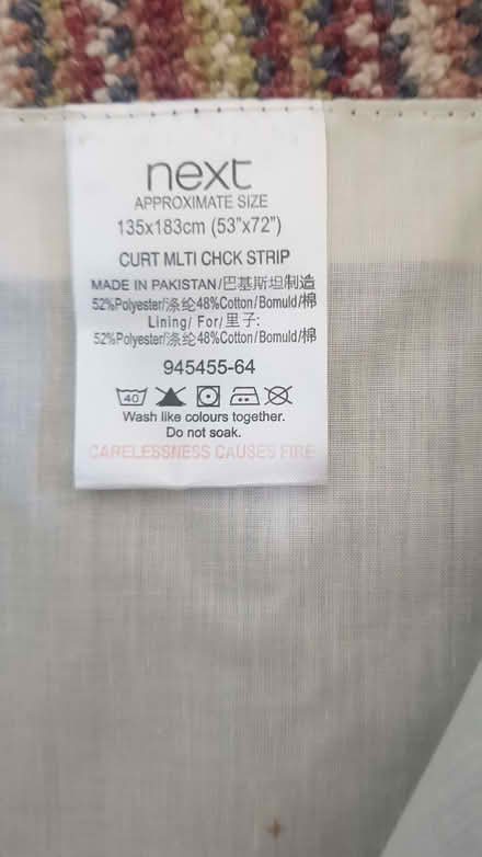 Photo of free Pair of next dark blue tab top curtain 135x183cm (Cheylesmore CV3) #3