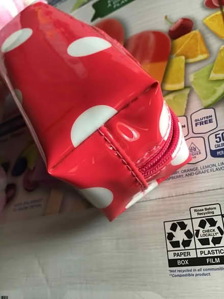 Photo of free Hot pink and white polka dot pouch (Hesperian Blvd) #3