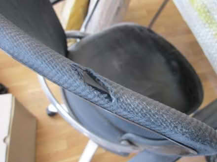 Photo of free Office desk chair wheels leather + mesh, comfortable (Canonbury N1) #3