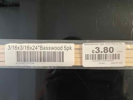 Photo of free Balsa wood 3/16x3/16x24 inch (University Area RG1) #2