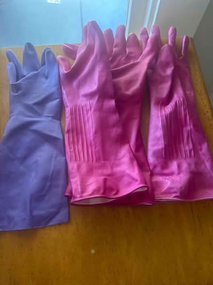 Photo of free 4 left dishwashing gloves (East End) #1