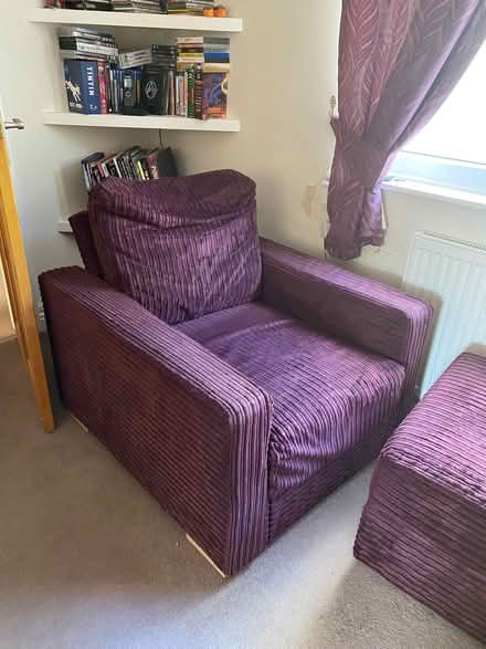 Photo of free Nabru armchair aubergine/plum purple (Adlington PR7) #1