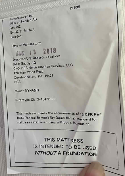 Photo of free ikea full size futon mattress (holmes (patterson/pawling)) #2