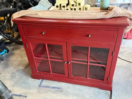 Photo of free Red glass fronted cabinet (Maple Valley, WA) #1