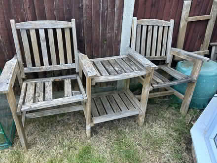 Photo of free Broken garden bench wood (Welwyn Garden City AL7) #1