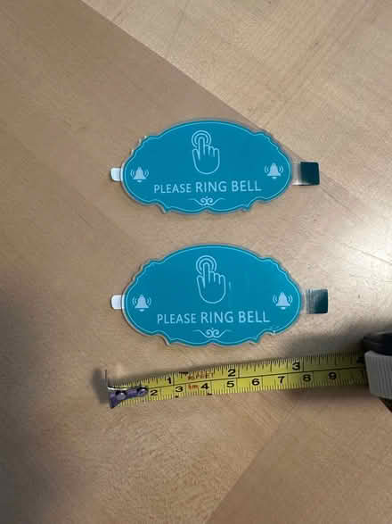 Photo of free Two hard plastic ring the doorbell signs (Cowley OX4) #1
