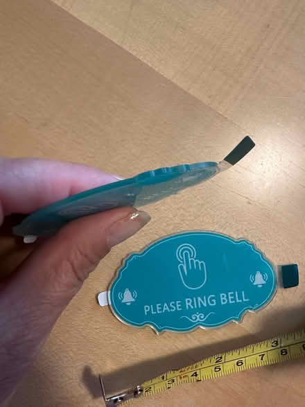 Photo of free Two hard plastic ring the doorbell signs (Cowley OX4) #2