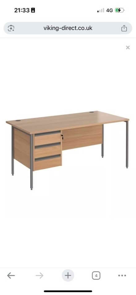 Photo of free Office desk with right hand drawers this is a library pic (Little Herberts GL53) #1