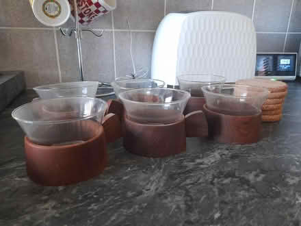 Photo of free 6 Hot Drink Glasses with Holders and Coasters (Shirley CR0) #1