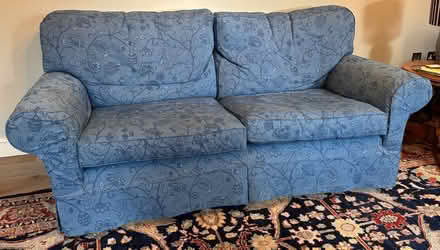 Photo of free Two matching (blue) sofas, one a sofa bed. (Barnes SW13) #2