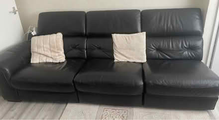 Photo of free Leather black sofa (Edmonton N18) #2