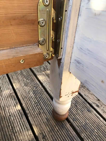 Photo of free Pine bed frame. Double. Detaches into 4 parts plus the slats (Ham TW10) #3