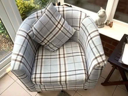 Photo of free Grey & white tub chair (Knowl Hill, Reading RG109YT) #1